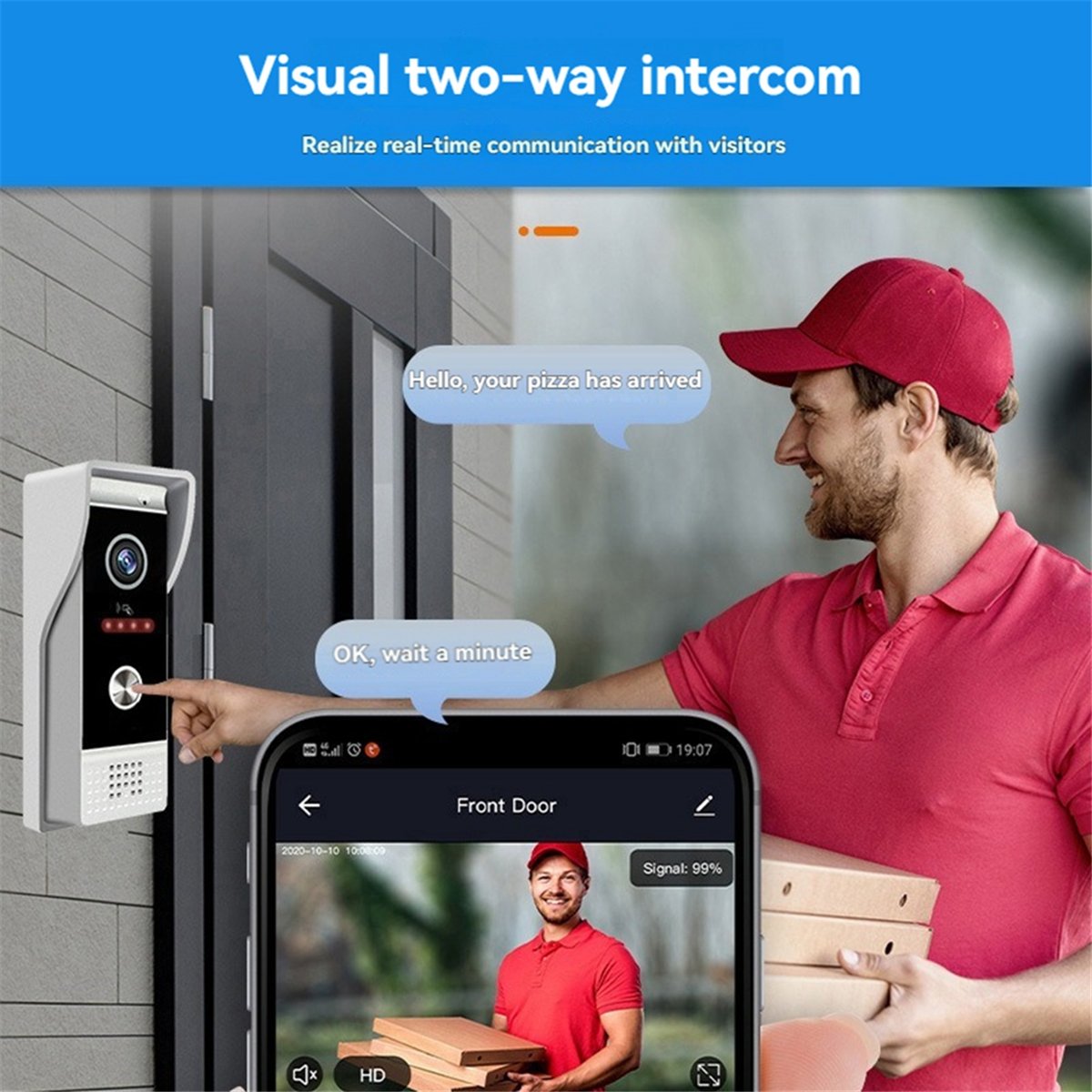 Home Security Uk - [T28C] Sistema Videocitofonico WiFi TUYA con