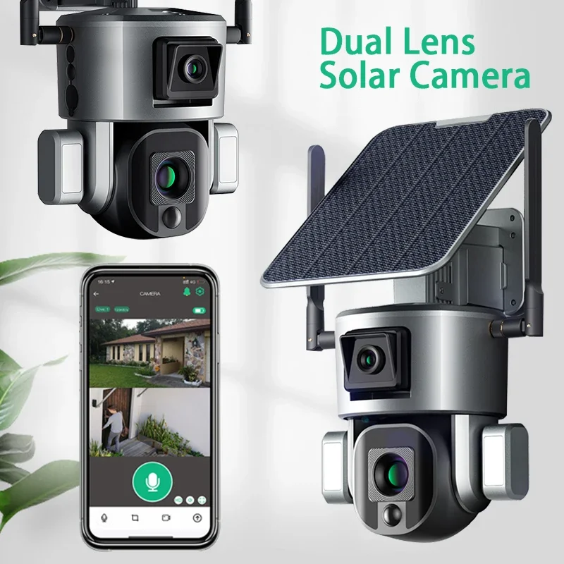 Home Security Uk - Telecamera solare wireless 4G Doppia lente