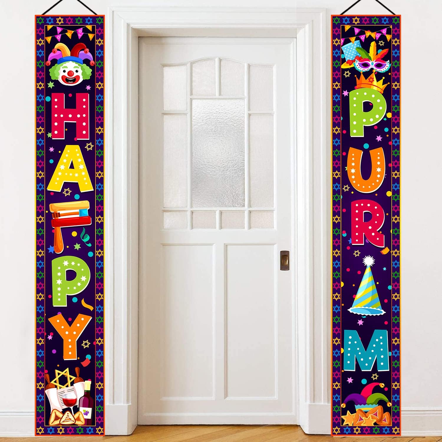 Home Security Yard Sign - Decorazioni Happy Purim Portico Cartello Banner