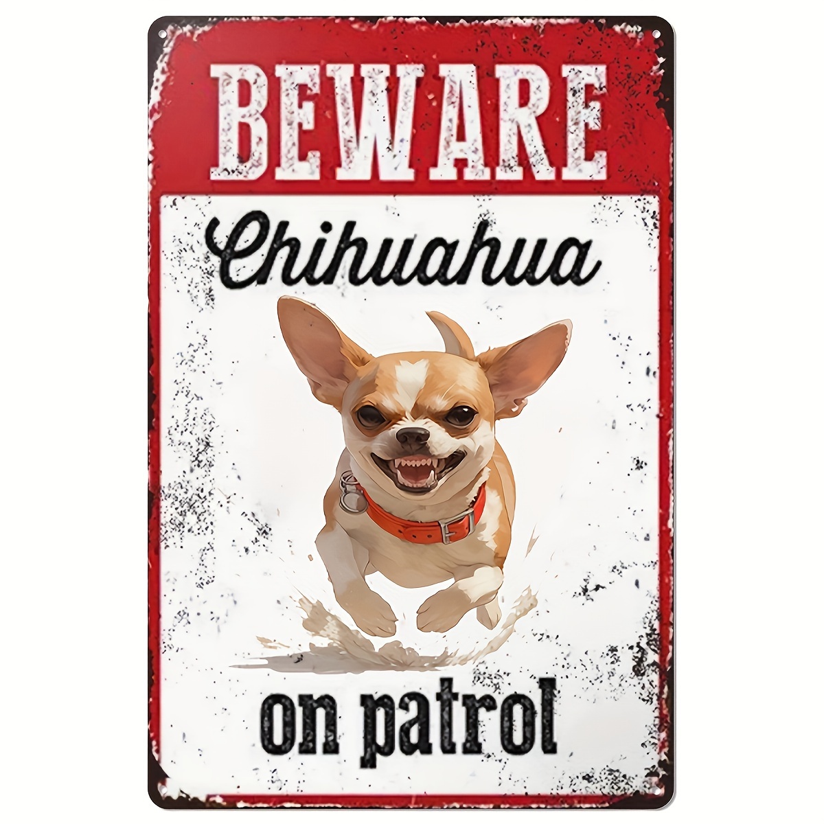 Home Security Outdoor - Attenzione al cartello in metallo Chihuahua