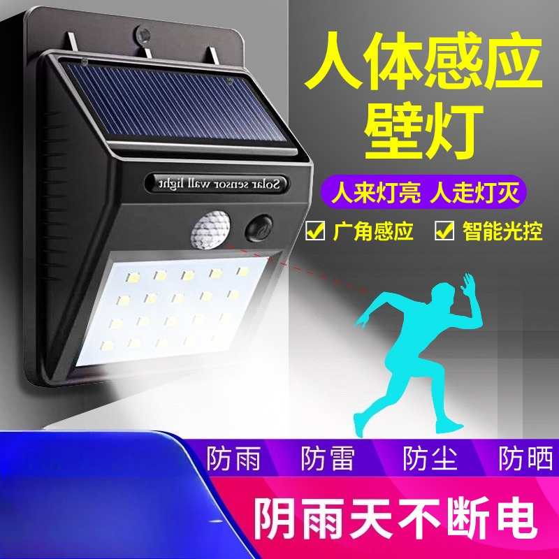 Home Security Outdoor - Lampada Solare da Parete con Sensore