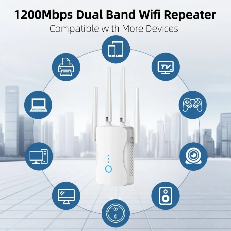 Home Security Outdoor - Ripetitore WiFi Dual Band 1200Mbps, Estensore