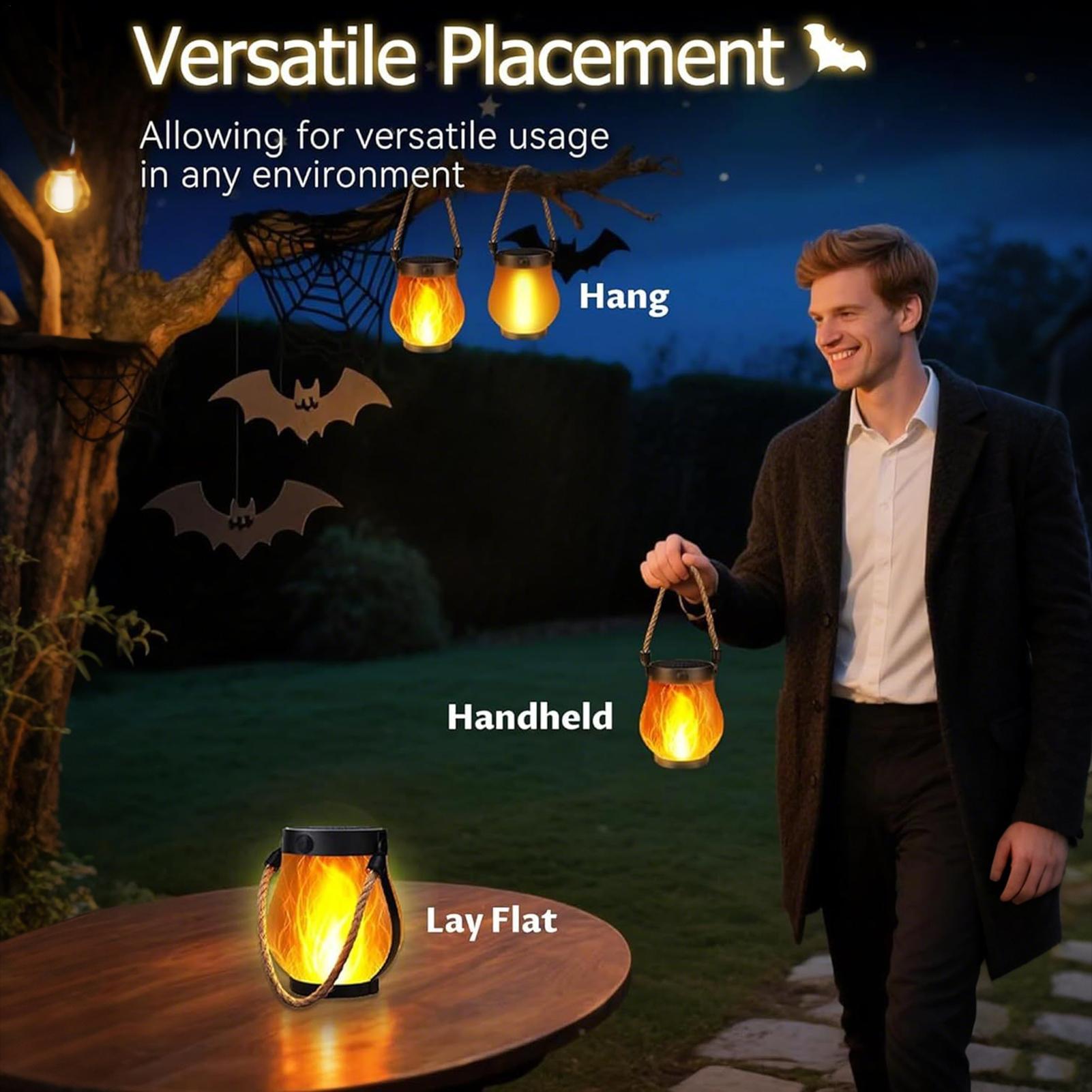 Home Security Yard Sign - Luci Solari a Fiamma Tremolante, Lanterna