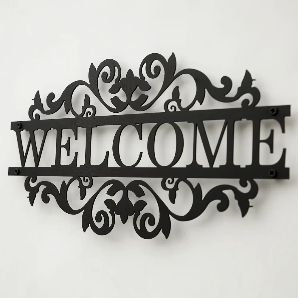 Home Security Yard Sign - Insegna di Benvenuto in Metallo Rustico