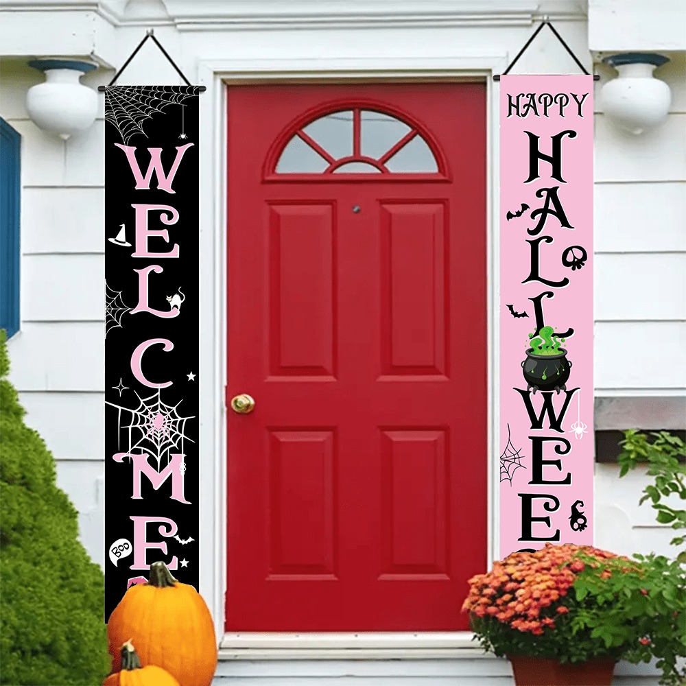 Home Security Yard Sign - Striscione di Benvenuto per Halloween Rosa